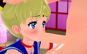 3D SFM 変態無修正～ムラムラ学生セーラームーンの貪欲なチ○ポしゃぶり願望が露わになる